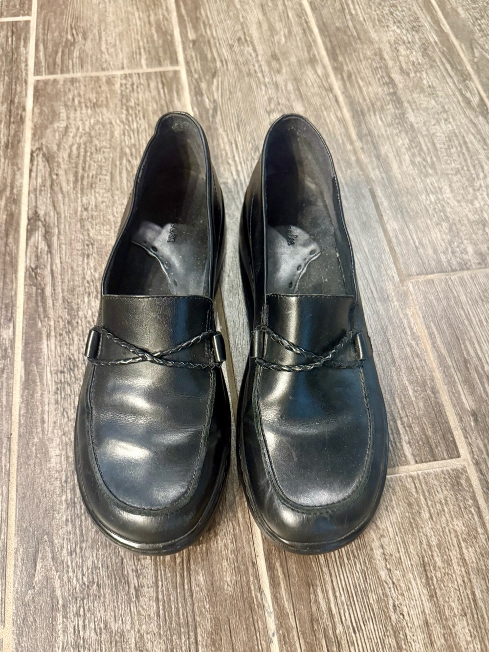 Size 11 Clarks loafers.